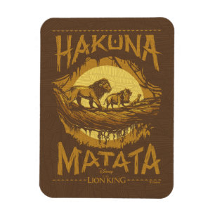 Magnet Flexible Lion King   Design de coupe de bois "Hakuna Matata