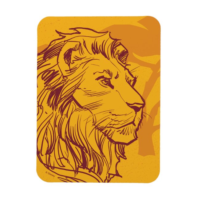 Magnet Flexible Lion King | Plan de profil Simba adulte (Vertical)