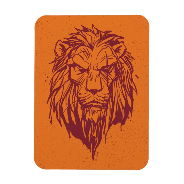 Magnet Flexible Lion King | Sketch de tête de voiture (Vertical)