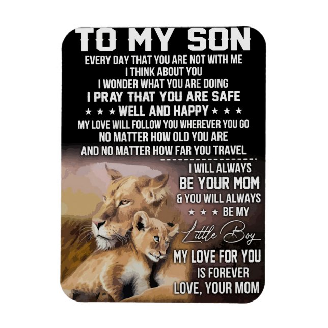 Magnet Flexible Lion Lover À Mon Fils Lion (Vertical)