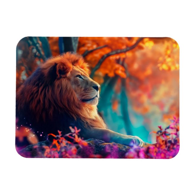 Magnet Flexible Lion royal dans la conception forestière enchantée (Horizontal)