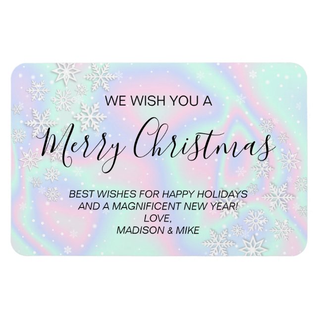 Magnet Flexible Liquide Faux Holographique Texture Snowflakes (Horizontal)