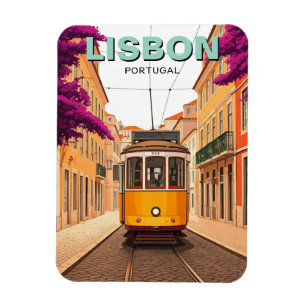 Magnet Flexible Lisbonne Portugal Voyage Tramway jaune