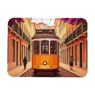 Magnet Flexible Lisbonne Portugal Voyage Tramway jaune