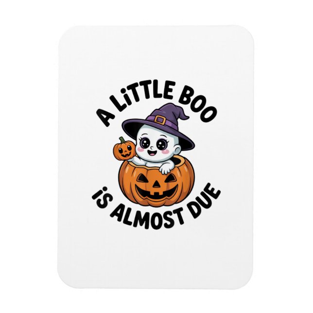 Magnet Flexible Little Boo Est Presque Dû Mignonne Grossesse Hallo (Vertical)