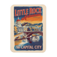 Little Rock Arkansas Peinture Voyage Art Vintage