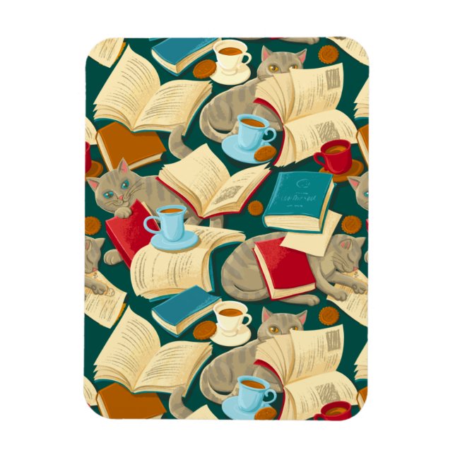Magnet Flexible Livres et chats (Vertical)