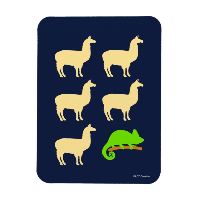 Magnet Flexible Llama Llama Llama Llama Chameleon (Vertical)