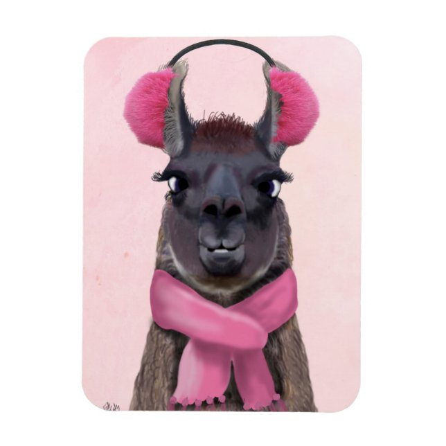 Magnet Flexible Llama rose (Vertical)