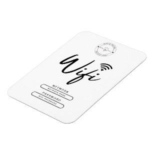 Magnet Flexible Logo d'affaires moderne noir et blanc Détails Wifi