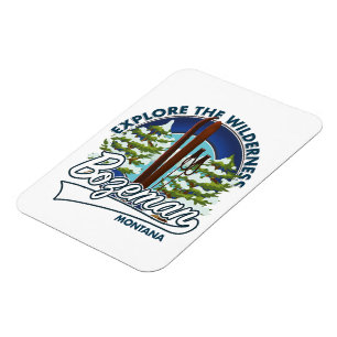 Magnet Flexible logo de l'affiche de ski de Bozeman Montana
