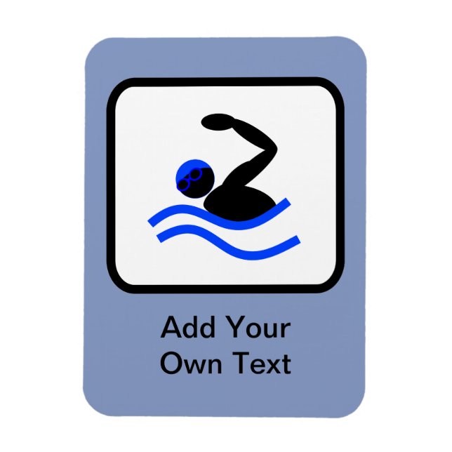 Magnet Flexible Logo de nage personnalisable (Vertical)