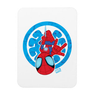 Magnet Flexible Logo de Spidey pendu à l'envers - Collage de mécha