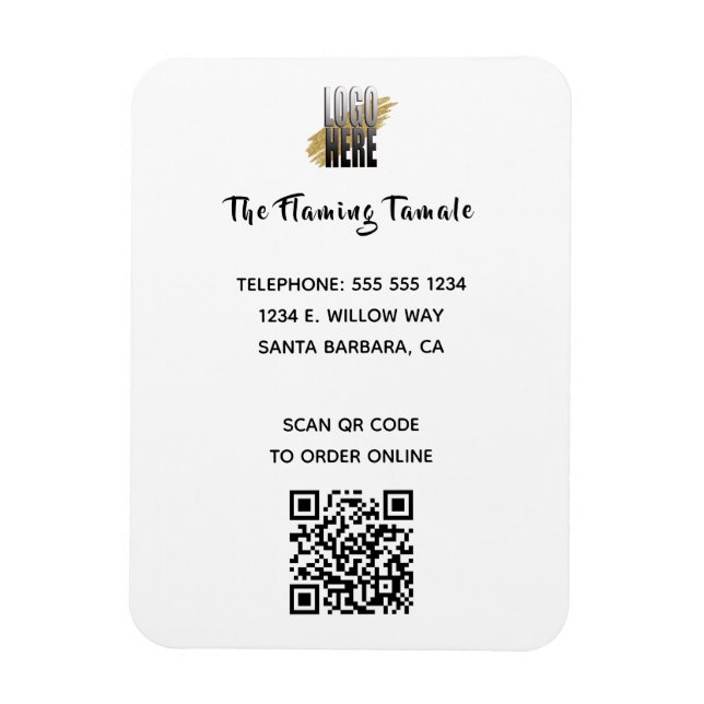 Magnet Flexible Logo d'entreprise moderne QR Code promu (Vertical)