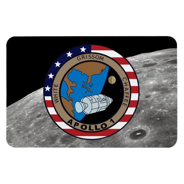 Magnet Flexible Logo du patch de mission Apollo 1 (Horizontal)