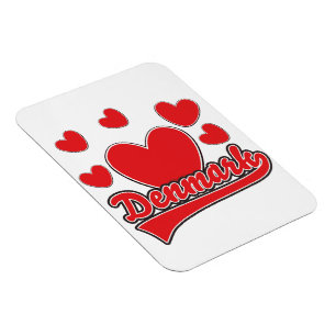 Magnet Flexible Logo Love Denmark style vintage