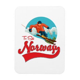 Magnet Flexible logo Norvège pour skier