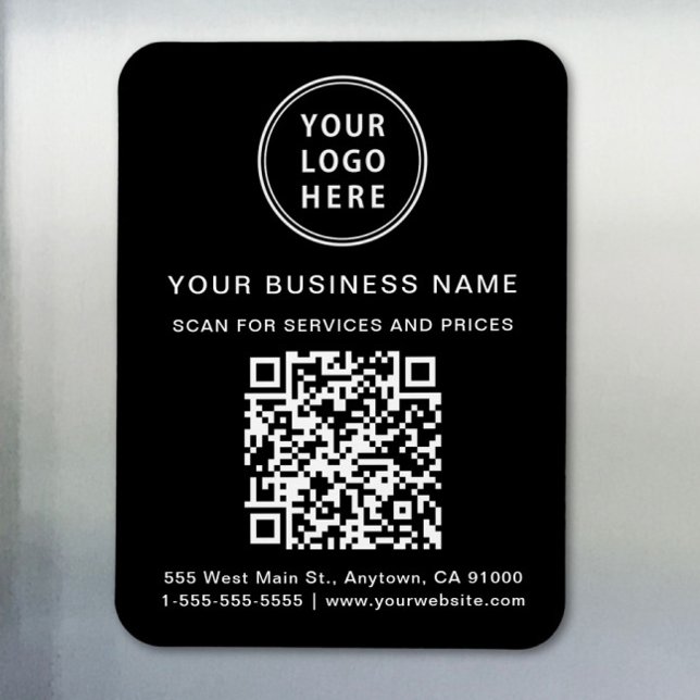 Magnet Flexible Logo professionnel promotionnel QR Code noir (Créateur téléchargé)