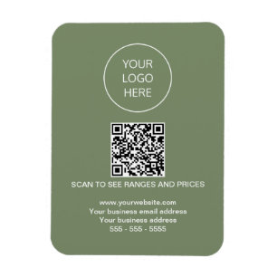 Magnet Flexible Logo QR Code Moderne Sage Aimant Vert