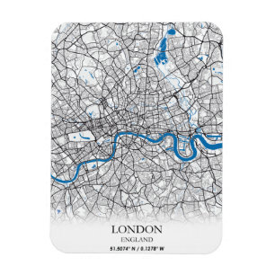Magnet Flexible Londres Angleterre Royaume-Uni City Map Travel