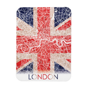 Magnet Flexible Londres Angleterre Royaume-Uni Drapeau Ville Carte