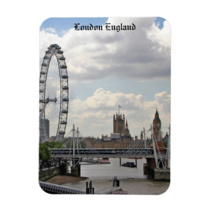 Magnet Flexible Londres Angleterre Skyline, Big Ben, London Eye, T