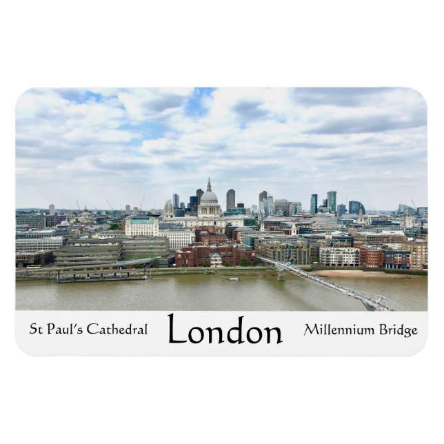 Magnet Flexible Londres Angleterre Thames River Cathédrale St Paul (Horizontal)