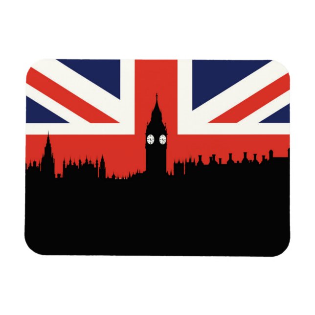 Magnet Flexible Londres Skyline | Le drapeau britannique (Horizontal)