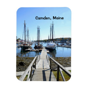 Magnet Flexible long quai en bois dans le port à Camden, Maine