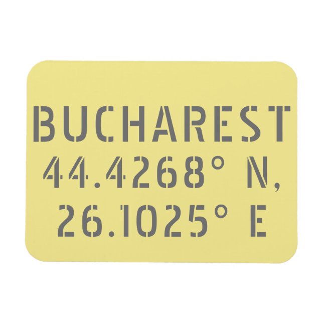 Magnet Flexible Longitude de la latitude de Bucarest (Horizontal)