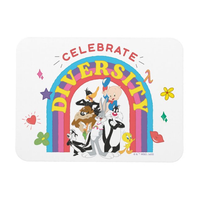 Magnet Flexible LOONEY TUNES™ - Celebrate Diversity Pride Arc-en-c (Horizontal)