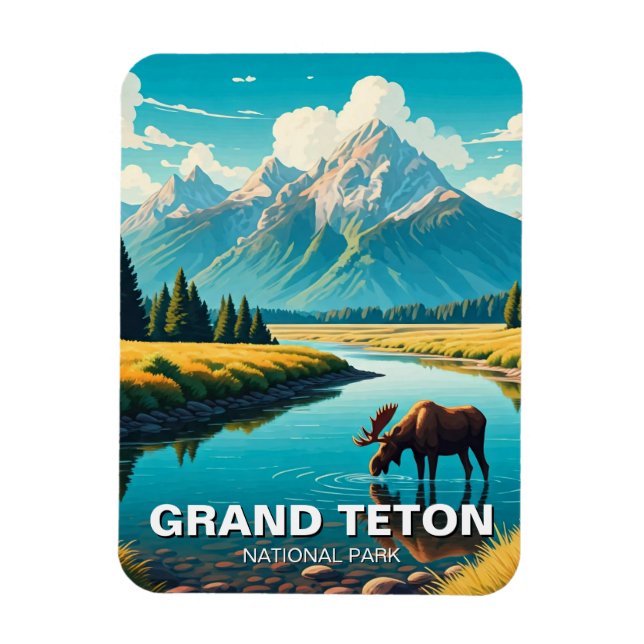 Magnet Flexible L'orignal dans le parc national de Grand Teton (Vertical)