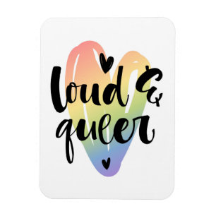 Magnet Flexible Loud & Queer   Coeur aquarelle