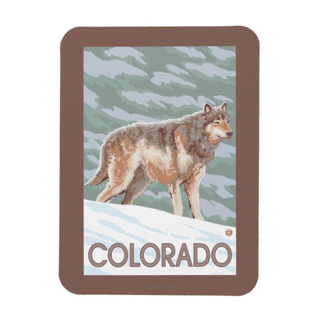 Magnet Flexible Loup gris Standing Colorado (Vertical)