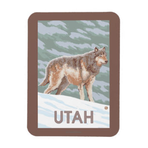 Magnet Flexible Loup gris StandingUtah