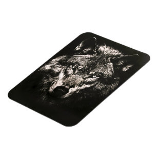 Magnet Flexible Loup sauvage monochrome majestueux