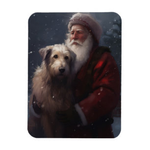 Magnet Flexible Louveteau avec le Père Noël Noël Festif