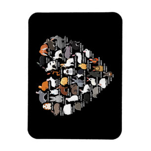 Magnet Flexible Love Bunnies Funny Coeur lapin