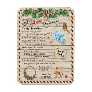 Magnet Flexible Love Grandson Lettre À Mon Grand-Fils Je Suis Fie