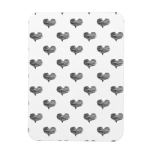Magnet Flexible Love Valentine's Day Black Heart Sketch