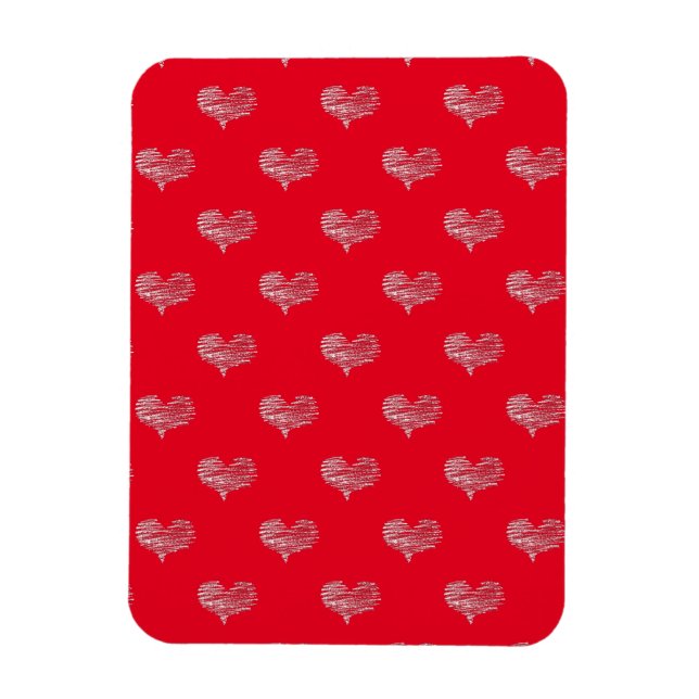 Magnet Flexible Love Valentine's Day White Heart croquis (Vertical)