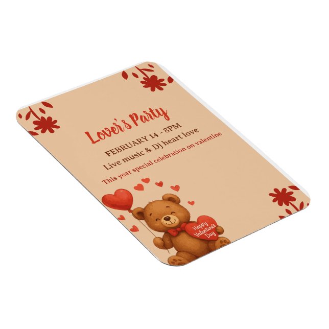 Magnet Flexible Lover's Party - Valentine’s Day party Invitation (Côté Droit)
