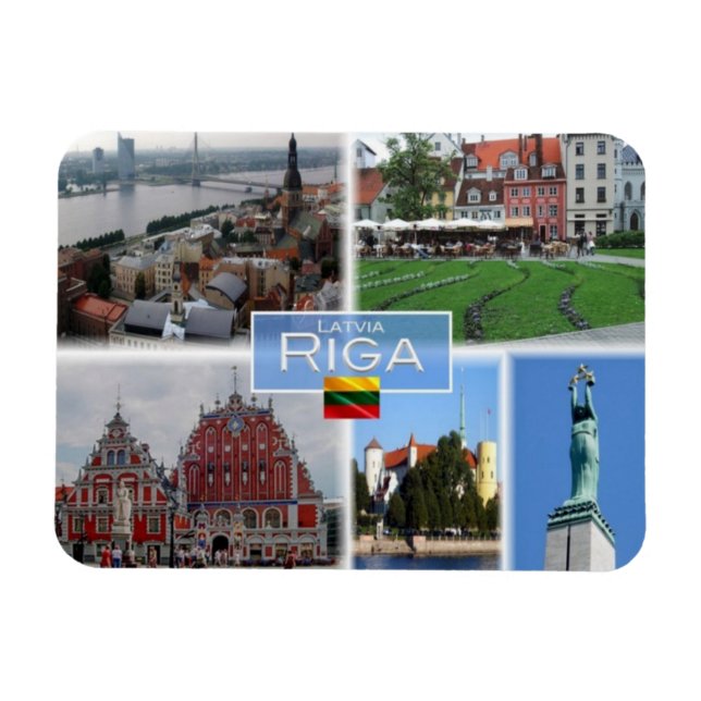 Magnet Flexible LT Lituanie Lettonie Lietuva - Riga - (Horizontal)