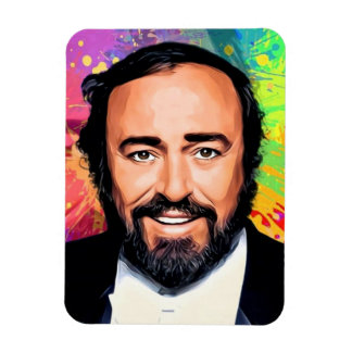 Magnet Flexible Luciano Pavarotti Portrait coloré
