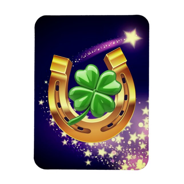 Magnet Flexible Lucky horseshoe 4 feuilles trèfle étoile de tir vi (Vertical)