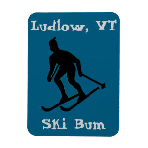 Magnet Flexible Ludlow, VT Icy Ski Bum (Hardpack Vermont Ski)