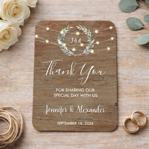 Magnet Flexible Lumières en bois rustique avec feuilles et guirlan