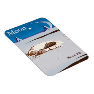 Magnet Flexible Lune - affiche de voyage de science-fiction vintag