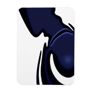 Magnet Flexible Lune Bleue : Bleu Abstrait et Blanc