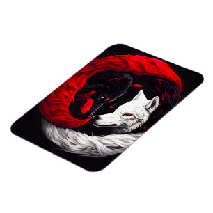 Magnet Flexible Lune Crimson Loup blanc rouge
